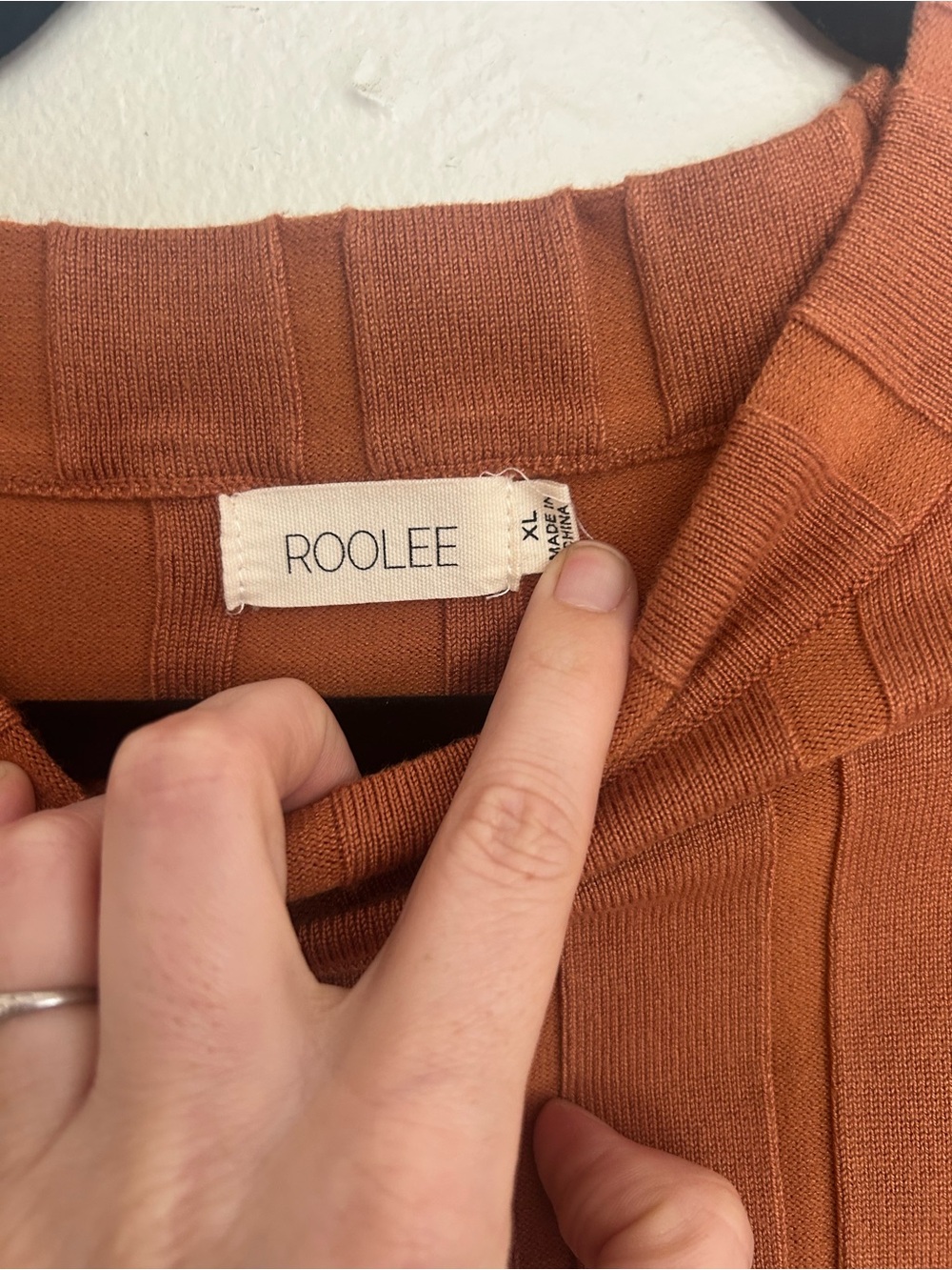 Roolee Rust Ribbed Lightweight Sweater - Picture 3 of 3